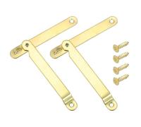 sourcing map 2Pcs 5.71"x0.43" Folding Support Lid Hinges, Right Side Lift Up Lid Stay Hinge, 180 Degree Rotatable Metal Retro Hinges with Screws for Wooden Cases Boxes Trunk Chest, Copper