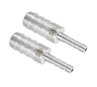 sourcing map 2Pcs 5/8" to 1/4" Hose Barb Reducer Pipe Fitting, 304 Stainless Steel Hose Pipe Fitting Sanitary Adapter for Vacuum Systems, Industrial Pipe Connections, Silver