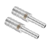sourcing map 2Pcs 5/8" to 5/16" Hose Barb Reducer Pipe Fitting, 304 Stainless Steel Hose Pipe Fitting Sanitary Adapter for Vacuum Systems, Industrial Pipe Connections, Silver