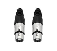 sourcing map 2pcs 5 Pin XLR Female Connector, Microphone Audio Cable Plug Mic Socket Accessories for Mixer, Power Amplifier, Silver-2.72 inch