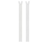 sourcing map 2pcs #5 Sewing Invisible Zippers Plastic Zip 17 Inch Resin Hidden Replacement Coil Zipper for DIY Craft Bag Garment Home Textile Clothes, White