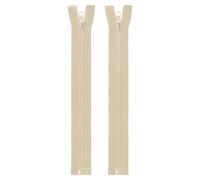 sourcing map 2pcs #5 Sewing Jacket Zippers 10 Inch Resin Coats Replacement Coil Zipper for DIY Craft Bag Garment Home Textile Clothes, Beige