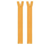 sourcing map 2pcs #5 Sewing Jacket Zippers 10 Inch Resin Coats Replacement Coil Zipper for DIY Craft Bag Garment Home Textile Clothes, Yellow