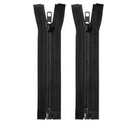 sourcing map 2pcs #5 Sewing Jacket Zippers 5 Inch Resin Coats Replacement Coil Zipper for DIY Craft Bag Garment Home Textile Clothes, Black