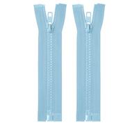 sourcing map 2pcs #5 Sewing Jacket Zippers 5 Inch Resin Coats Replacement Coil Zipper for DIY Craft Bag Garment Home Textile Clothes, Light Blue