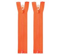 sourcing map 2pcs #5 Sewing Jacket Zippers 6 Inch Resin Coats Replacement Coil Zipper for DIY Craft Bag Garment Home Textile Clothes, Orange Red