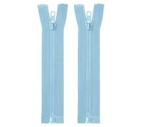 sourcing map 2pcs #5 Sewing Jacket Zippers 6 Inch Resin Coats Replacement Coil Zipper for DIY Craft Bag Garment Home Textile Clothes, Light Blue