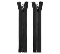 sourcing map 2pcs #5 Sewing Jacket Zippers 7 Inch Resin Coats Replacement Coil Zipper for DIY Craft Bag Garment Home Textile Clothes, Black