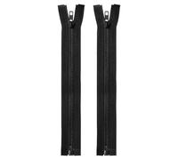 sourcing map 2pcs #5 Sewing Jacket Zippers 9 Inch Resin Coats Replacement Coil Zipper for DIY Craft Bag Garment Home Textile Clothes, Black