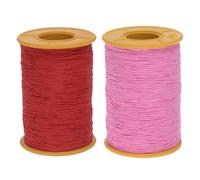 sourcing map 2pcs 500m Shirring Elastic for Sewing 0.5mm Thickness Shearing Elastic Elastic Sewing Thread Stretch Stretchy Cord for Embroidery Cuffs Sewing Machine, Pink & Bright Red