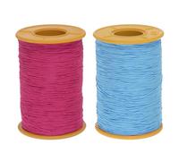 sourcing map 2pcs 500m Shirring Elastic for Sewing 0.5mm Thickness Shearing Elastic Elastic Sewing Thread Stretch Stretchy Cord for Embroidery Cuffs Sewing Machine, Rose Red & Sky Blue