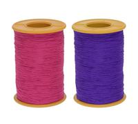 sourcing map 2pcs 500m Shirring Elastic for Sewing 0.5mm Thickness Shearing Elastic Elastic Sewing Thread Stretch Stretchy Cord for Embroidery Cuffs Sewing Machine, Dark Purple & Rose Red