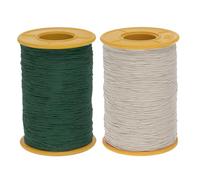 sourcing map 2pcs 500m Shirring Elastic for Sewing 0.5mm Thickness Shearing Elastic Elastic Sewing Thread Stretch Stretchy Cord for Embroidery Cuffs Sewing Machine, Dark Green & Beige