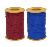 sourcing map 2pcs 500m Shirring Elastic for Sewing Blue & Wine Red | 0.5mm Thickness,Shearing Elastic,Elastic Sewing Thread,Stretch Stretchy Cord,for Embroidery Cuffs Sewing Machine