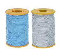 sourcing map 2pcs 500m Shirring Elastic for Sewing Sky Blue & Light Gray | 0.5mm Thickness,Shearing Elastic,Elastic Sewing Thread,Stretch Stretchy Cord,for Embroidery Cuffs Sewing Machine