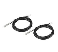 sourcing map 2pcs 50K Temperature Sensor Probe, Stainless Steel NTC Thermal Sensor Probe 6.6ft Digital Thermometer Extension Cable
