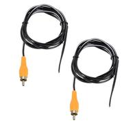 sourcing map 2pcs 5ft RCA Audio Subwoofer Cable, 1 RCA Male Plug to Bare Wire Open End Audio Video Speaker Cable for Amplifier Home Theater, Orange