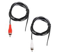 sourcing map 2pcs 5ft RCA Audio Subwoofer Cable, 1 RCA Male Plug to Bare Wire Open End Audio Video Speaker Cable for Amplifier Home Theater, White Red