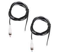 sourcing map 2pcs 5ft RCA Audio Subwoofer Cable, 1 RCA Male Plug to Bare Wire Open End Audio Video Speaker Cable for Amplifier Home Theater, White