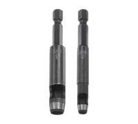 sourcing map 2pcs 5mm,8mm Leather Hollow Hole Punch 1/4" Hex Shank for Drills, Belt Hole Punch Punching Cutter Tool for Leathercraft Working