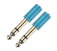 sourcing map 2pcs 6.35mm Male to 3.5mm Female Stereo Headphone Adapter, 1/4 Inch Jack to 1/8 Plug Jack Stereo Audio Jack Adapter Blue