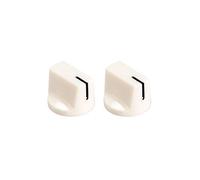 sourcing map 2Pcs 6.4mm Shaft Hole Guitar AMP Effect Pedal Knobs Pointer Control Knobs with Set Screw White