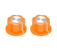 sourcing map 2pcs 6.4mm Shaft Hole Potentiometer Volume Control Rotary Knobs Effect Pedal Knobs Orange