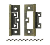 sourcing map 2Pcs 6.5 x 3.5cm Non Mortise Butterfly Hinge, Removable Loose Pin Hinge, Iron Cabinet Hinges with Mounting Screws for Doors, Windows, Furniture, Mobile Home/RV, Bronze