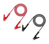 sourcing map 2pcs 6.56ft Alligator Clip Test Leads, 15A Dual Alligator Clips with Wires for Multimeter Jumper Wire Industry Car Battery, Red & Black