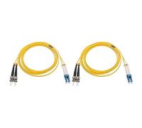 sourcing map 2Pcs 6.6Ft Single-Mode Duplex Fiber Optic Patch Cable LSZH Fiber Jumper Optical LC to ST for Data Centers Router Switches Transceivers