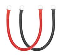 sourcing map 2PCS 6 AWG Battery Cable, 1ft Pure Copper Battery Inverter Cables with 3/8" Ring Terminals for Marine Solar Boat Car RV, Red Black