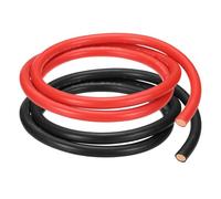 sourcing map 2pcs 6 AWG Silicone Electrical Wire, 6 Gauge 0.9m/3ft Electrical Wires, 600V 200C Tinned Copper Stranded High Temp Battery Wire for Automotive, Motor, RV Inverter - Red & Black