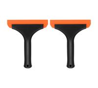 sourcing map 2Pcs 6 Inch Shower Squeegee for Glass Doors, All-Purpose Bath Squeegee with Handle for Bathroom Window Mirror Car Glass, Black/Orange