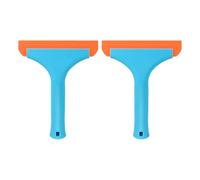sourcing map 2Pcs 6 Inch Shower Squeegee for Glass Doors, All-Purpose Bath Squeegee with Handle for Bathroom Window Mirror Car Glass, Blue/Orange