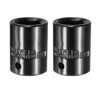 sourcing map 2pcs 6 Point Impact Socket 18mm Shallow Metric Hex Socket 1/2" Square Drive Electrophoretic Coating CR-V Steel for Industrial Grade Spindle Axle Nut Socket, Black