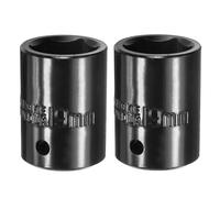 sourcing map 2pcs 6 Point Impact Socket 19mm Shallow Metric Hex Socket 1/2" Square Drive Electrophoretic Coating CR-V Steel for Industrial Grade Spindle Axle Nut Socket, Black