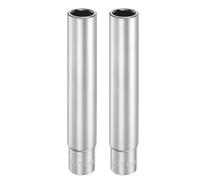 sourcing map 2pcs 6 Points Deep Socket 3/8" Drive 13mm Deep Metric CR-V Steel Polished Nickel Plating Flip Sleeve 120mm / 4.7" Extra Long Socket Tool for Home Auto Nuts Bolts Repair
