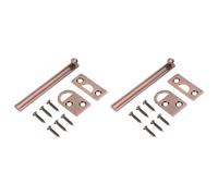sourcing map 2Pcs 6" Solid Brass Surface Bolt, Concealed Security Slide Latch Door Lock with Screws, Brushed French Door Lock for Closet Cabinet Recessed Doors, Red Bronze