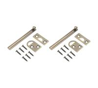 sourcing map 2Pcs 6" Solid Brass Surface Bolt, Concealed Security Slide Latch Door Lock with Screws, Brushed French Door Lock for Closet Cabinet Recessed Doors, Bronze
