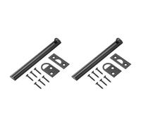 sourcing map 2Pcs 6" Solid Brass Surface Bolt, Concealed Security Slide Latch Door Lock with Screws, Polished French Door Lock for Closet Cabinet Recessed Doors, Matt Black