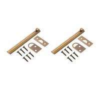 sourcing map 2Pcs 6" Solid Brass Surface Bolt, Concealed Security Slide Latch Door Lock with Screws, Polished French Door Lock for Closet Cabinet Recessed Doors, Bronze