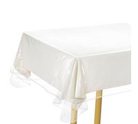 sourcing map 2Pcs 60 x 102 Inch Clear Plastic Tablecloth, Waterproof Oilproof Rectangle Vinyl Table Cover Protector with Sewn Finished Edges, Table Cloth for Dining, Parties and Holidays