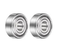 sourcing map 2Pcs 606ZZ Deep Groove Ball Bearing, 6 x 17 x 6mm 304 Stainless Steel Double Shielded Ball Bearings for Printers, Skateboard, Mower, Electric Motor
