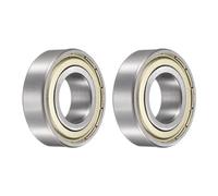 sourcing map 2pcs 6205ZZ Bearing 25x52x15mm, Chrome Steel Double Shielded Precision Bearing, Lubricated Deep Groove Ball Bearings, P6 (ABEC 3)