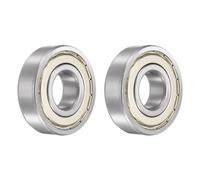 sourcing map 2pcs 6305ZZ Bearing 25x62x17mm, Chrome Steel Double Shielded Precision Bearing, Lubricated Deep Groove Ball Bearings, P6 (ABEC 3)