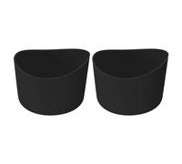 sourcing map 2pcs 6cm Protective Silicone Boot Sleeve for 12-24 oz, Water Bottle Bottom Silicone Anti-Slip Sleeve Cover, Irregular Shape Cup Accessories, Black