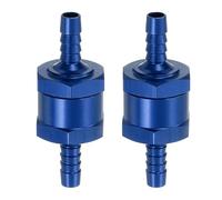 sourcing map 2Pcs 6mm (1/4") Fuel Check Valve, Non-Return One Way Check Valve, Aluminum Alloy Control Accessories for Petrol, Diesel, Gas, Oil, Air, Water, Blue