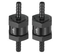 sourcing map 2Pcs 6mm (1/4") Fuel Check Valve, Non-Return One Way Hose Check Valve, Aluminum Alloy Control Accessories for Petrol, Diesel, Gas, Oil, Air, Water, Black