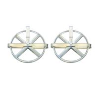 sourcing map 2Pcs 7" Clothesline Pulley with Durable Iron Alloy Wheel and Axle, Deep Groove Weather-Resistant Drying Line Pulley for Outdoor Clothes Line, Silver