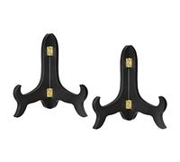 sourcing map 2pcs 7" Easel Plate Holder, Wooden Folding Display Stand Black for Decorative Picture Frame